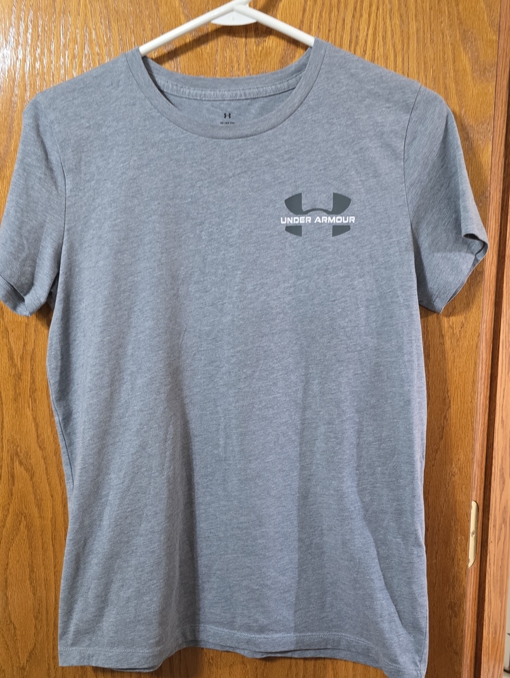 Under Armour Men's Heathered Blue- Gray Logo Short Sleeve Tee